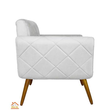 Imagem de Namoradeira Decorativa Estofada Para Salão de Beleza Isabella Suede Branco - LM DECOR