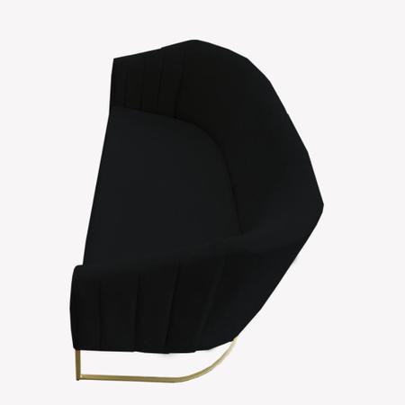 Imagem de Namoradeira Julia Base de Ferro Suede Preto - D'Classe Decor