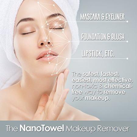 Imagem de Nano Toalha Maquiagem Remover Pano de Lavagem Facial. Remova cosméticos FAST e Chemical Free. Limpa sujeira facial e óleo como uma borracha. Ótimo para pele sensível, acne, esfoliação (cinza)