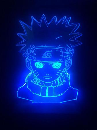 Naruto desenho a lápis com efeito de iluminação Néon