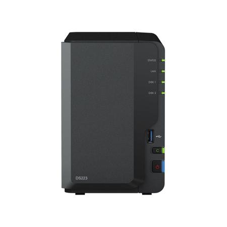 Imagem de NAS Synology Diskstation 2 baias DS223 (Realtek RTD1619B, 2GB DDR4, 1x 1GbE LAN, 3x USB 3.2, sem discos)