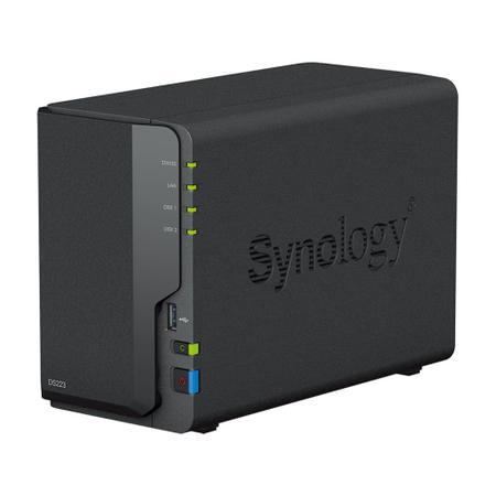 Imagem de NAS Synology Diskstation 2 baias DS223 (Realtek RTD1619B, 2GB DDR4, 1x 1GbE LAN, 3x USB 3.2, sem discos)