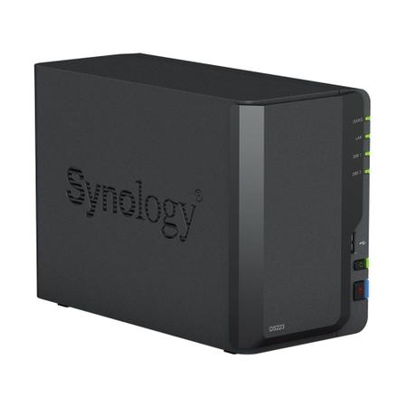 Imagem de NAS Synology Diskstation 2 baias DS223 (Realtek RTD1619B, 2GB DDR4, 1x 1GbE LAN, 3x USB 3.2, sem discos)