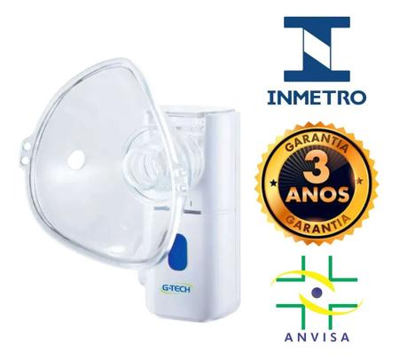 Imagem de Nebulizador Inalador de Rede Vibratoria Sem Fio G-Tech Névoa Fina Confortável