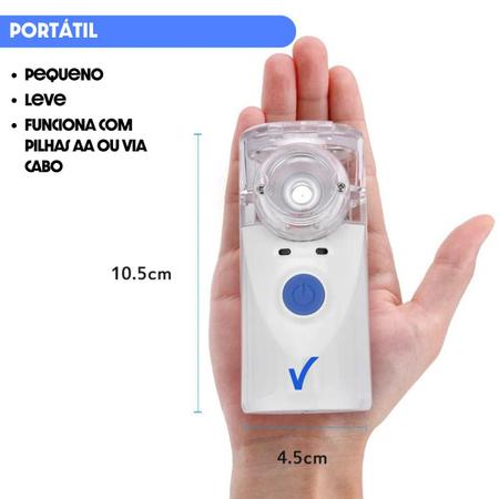 Imagem de Nebulizador Portátil Compacto para Tratamento Asma Pilha ou USB