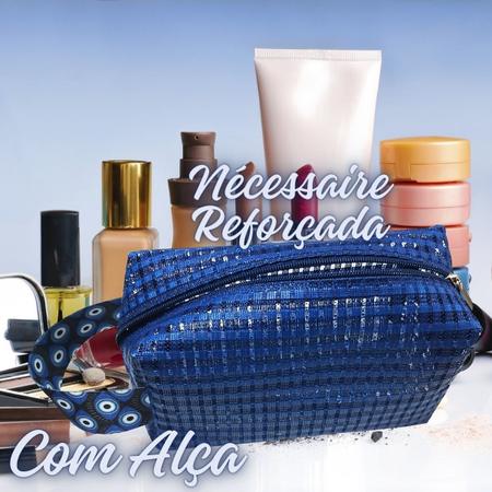 Imagem de Necessaire Moda Praia Piscina Academia Verão Multiuso Sol Azul Tela Sacola Reforçada Impermeável Feminino