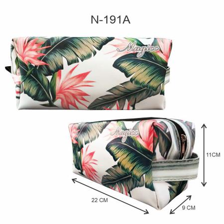 Imagem de Necessaire Tropical Feminina Folhas, Magicc