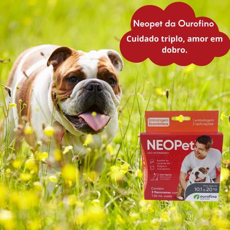 Imagem de Neopet Antipulgas e Carrapatos cães de 10 a 20kg - Kit 3 pipetas 1,34ml Ourofino