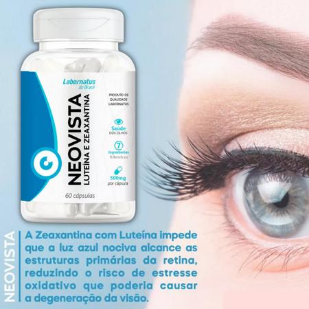 Imagem de Neovista 60 cáps - 500mg Labornatus - Luteína / Zeaxantina Suplemento Alimentar para os Olhos