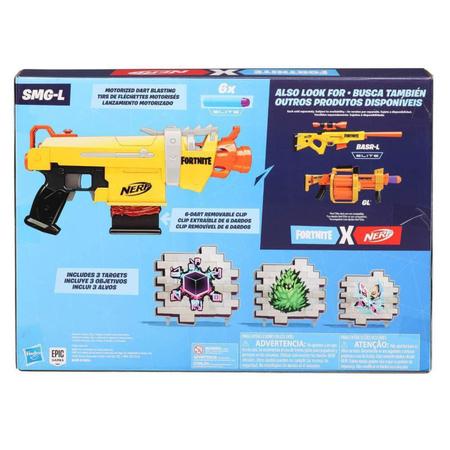 Lança Dardos Hasbro Nerf Fortnite SMG-L Motorizado, com 3 Alvos e