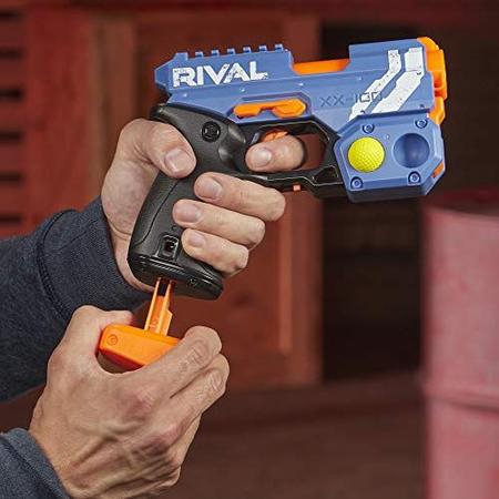 Imagem de NERF Rival Knockout XX-100 Blaster - Armazenamento redondo, velocidade de 90 FPS, carga de culatra - inclui 2 rodadas oficiais rivais - Team Blue