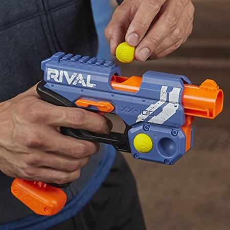 Imagem de NERF Rival Knockout XX-100 Blaster - Armazenamento redondo, velocidade de 90 FPS, carga de culatra - inclui 2 rodadas oficiais rivais - Team Blue