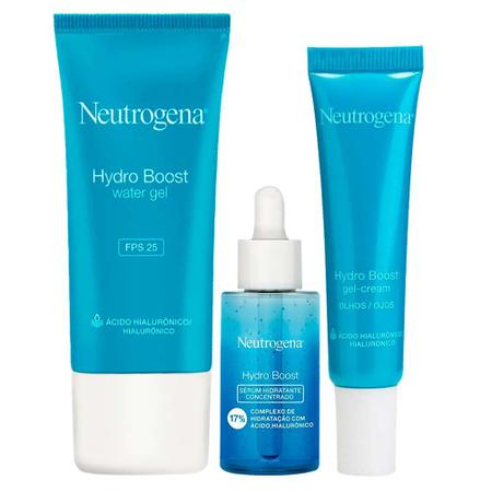 Imagem de Neutrogena Hydro Boost Kit  Gel Creme para Olhos + Hidratante Facial FSP25 + Sérum