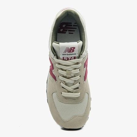 New Blance T nis WL574v2 Feminino Bege Claro Bord New Balance