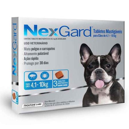 Imagem de Nexgard Antipulgas Cães 4 a 10kg Combo 3 Comprimidos