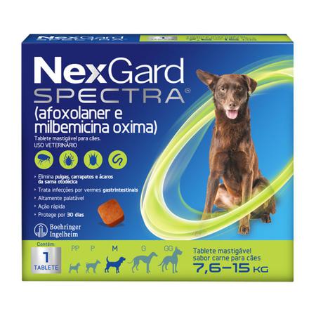 Imagem de NexGard Spectra Anti Pulgas e Carrapatos para Cães de 7,5 a 15kg 1 Tablete Mastigável