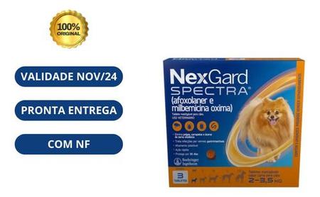 Imagem de Nexgard Spectra Antipulgas Para Cães De 2 A 3,5kg 3 Tabletes