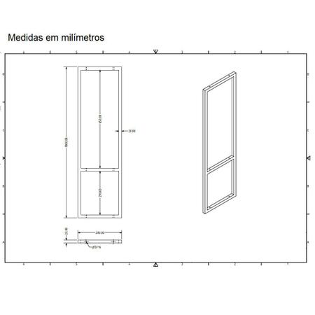 Imagem de Nicho Branco Prateleira Suspensa Teto Cozinha Preta 100cm