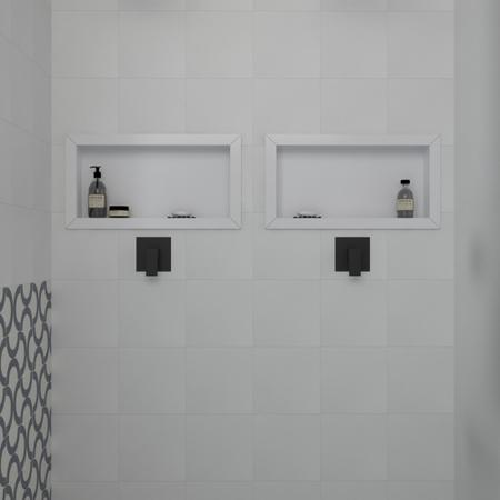Imagem de Nicho de Banheiro Porcelanato Branco 65x35cm Borda Dupla