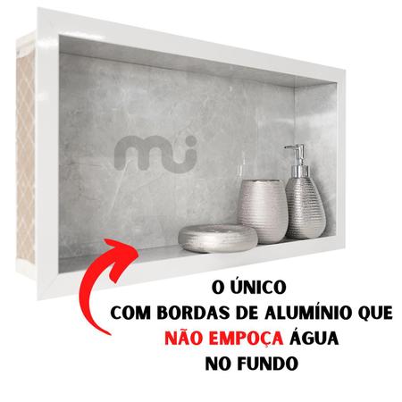 Imagem de Nicho De Porcelanato Mesclado Cinza Banheiro Estante Único que Não Empoça Água
