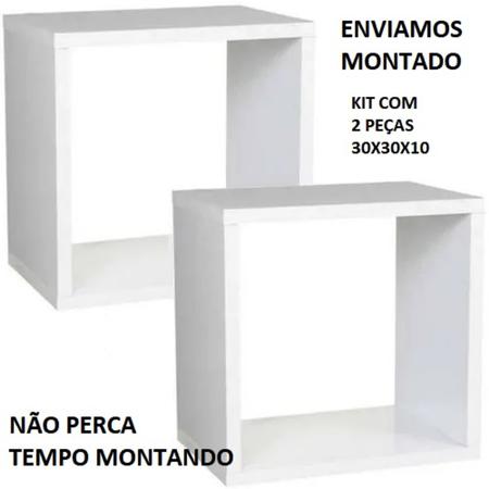 Imagem de Nicho Decorativo Mdf Kit Com 2 Unidades, Grande 30x30x10