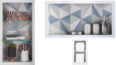 Imagem de Nicho Em Porcelanato Para Banheiro - Kit com 3 peças (Prisma)