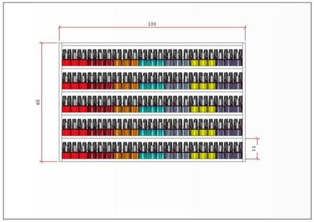 Imagem de Nicho Organizador Expositor 360 Esmaltes 5 Prateleiras Mdf Branco 65x100x7cm