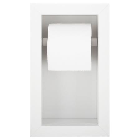 Imagem de Nicho Para Banheiro Em Porcelanato E Porta Papel Higiênico Duplo - Kit com 2 Peças (Branco)
