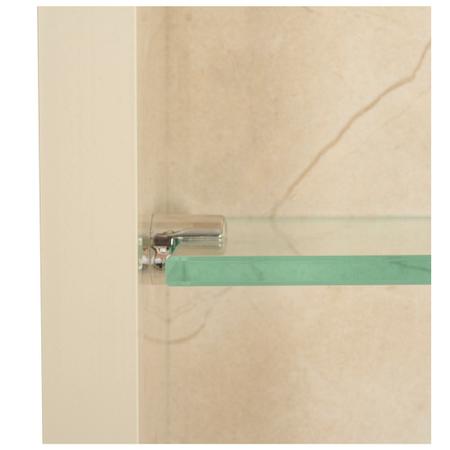 Imagem de Nicho Para Banheiro Em Porcelanato Polido Com Prateleira De Vidro (Bege)
