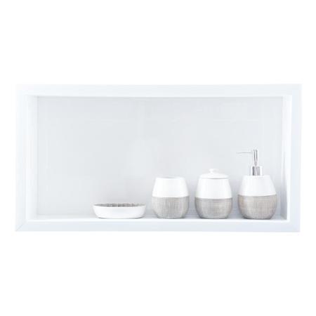 Imagem de Nicho Para Banheiro Em Porcelanato Polido Organizador Branco
