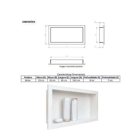 Imagem de Nicho para Embutir 30X60cm Arquitech Cinza Chumbo