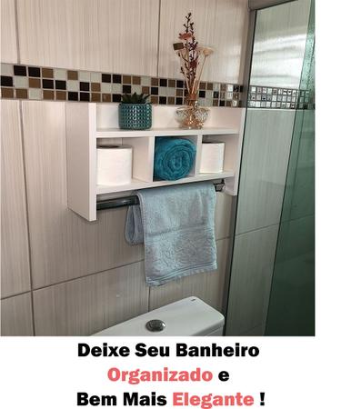 Imagem de Nicho Porta Toalha Toalheiro Mdf Organizador Banheiro Suporte