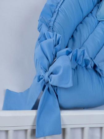 Imagem de Ninho Redutor de Berço e Almofada de Amamentação Babado Azul