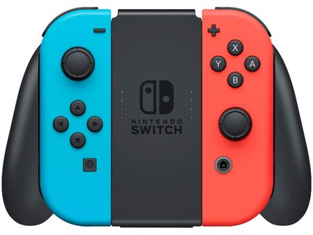 Console Nintendo Switch com 1 Controle Joy-Con vermelho e Azul +