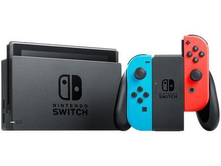 nintendo switch joy con l e r vermelho e azul video game em