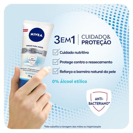 Imagem de NIVEA Creme para as mãos  3 em 1 Ação Antibac. 75g