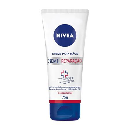 Imagem de NIVEA Creme Para as Mãos 3 em 1 Reparação com Dexpanthenol 75g - 2 unidades