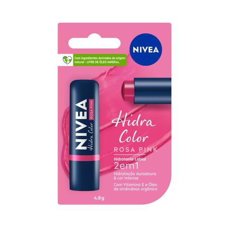 Imagem de NIVEA Hidratante Labial Hidra Color 2 em 1 Rosa Pink 4,8g