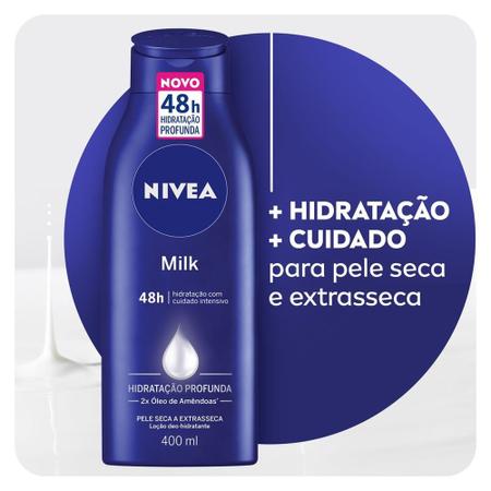 Imagem de NIVEA Loção Deo-Hidratante Corporal Milk Hidratação Profunda 400ml - 2 unidades