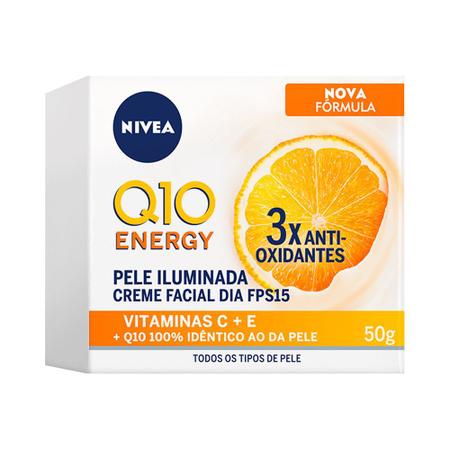 Imagem de Nivea Q10 Energy Creme Facial Dia FPS15 Reduz rugas 50g Vitaminas C E + Q10 100% Idêntico ao da pele