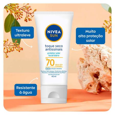 Imagem de NIVEA Sun Protetor Solar Facial Toque Seco Antissinais Fps70