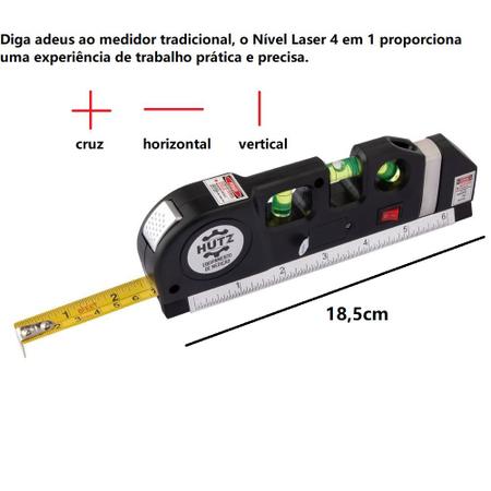 Imagem de Nivel a Laser 4 em 1 Trena Régua Fita Métrica Profissional