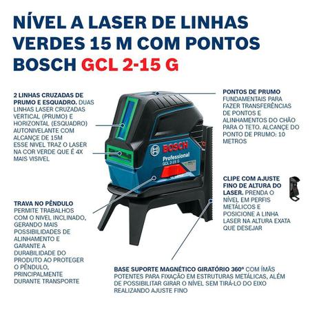 Imagem de Nível a Laser Bosch Verde GCL 2-15 G 0601066J00-000