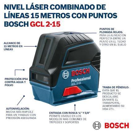 Imagem de Nível a Laser GCL 2-15 com Gancho e Maleta BOSCH 0601066E02