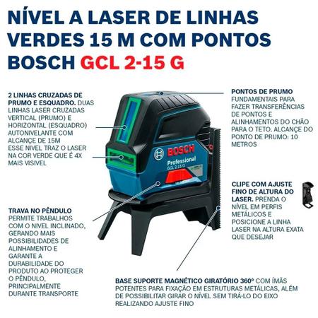 Imagem de Nivel a Laser Verde GCL215 Bosch