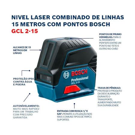 Imagem de Nível Laser de Linhas GCL 2-15 Bosch + Óculos Visualização