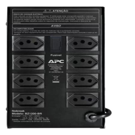 Imagem de Nobreak APC Back Ups 1200va/600w entrada Bivolt saída 115v