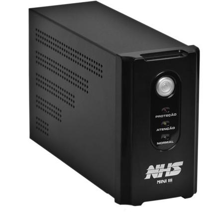 Imagem de Nobreak NHS Mini III 600VA/300W Mono Preto (E.120V / S.120V / Selada 1 x 7Ah)