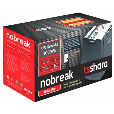 Imagem de Nobreak UPS XPro Senoidal TS Shara Universal, 2000VA, Saída Bivolt, 2 Baterias Internas, Entrada Bivolt - 4540