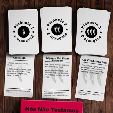Nós Não Testamos Este Troço Jogo de Cartas Buró Humor - Deck de Cartas -  Magazine Luiza